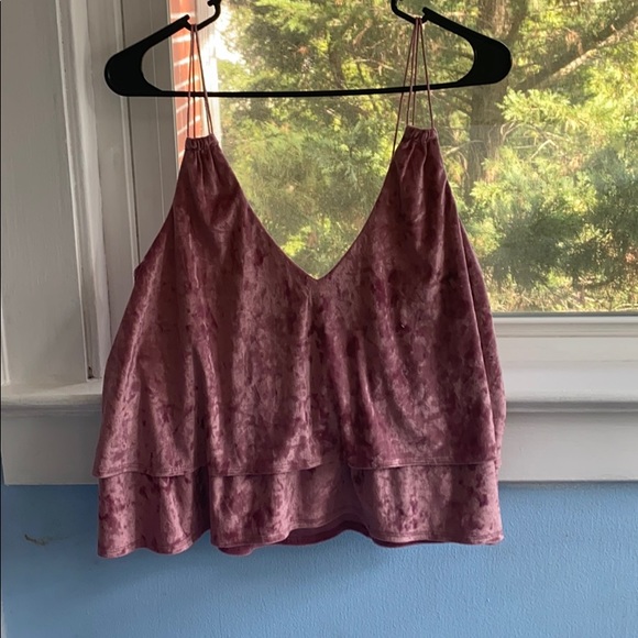 pink velvet top - Picture 1 of 3